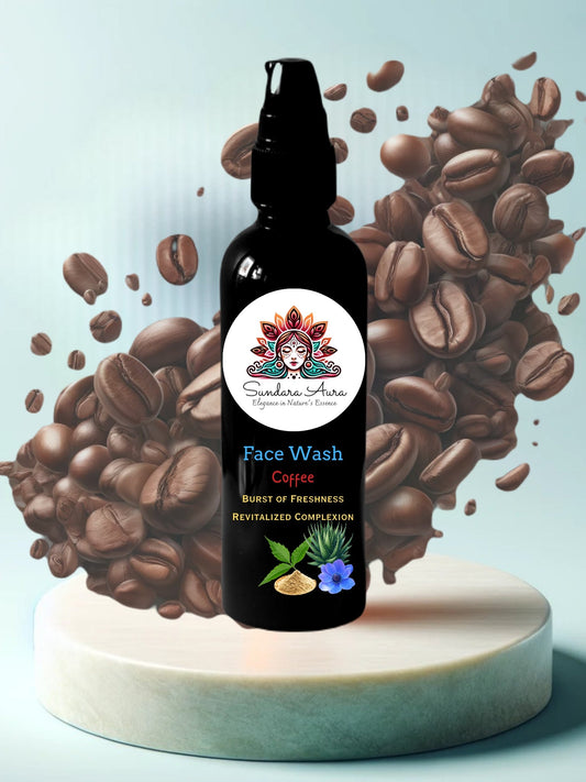 Coffee Energizing Face Wash - Exfoliating & Brightening with Glycolic Acid | For ALL Skin Types | For Acne & Dull Skin | Gentle Cleansing Formula - Sundara Aura