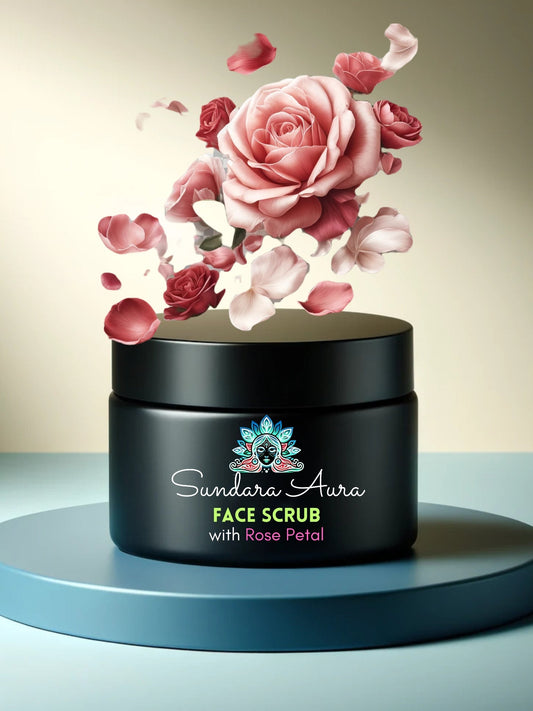 Rose Petal Face Scrub for Exfoliating Face & Body - Sundara Aura