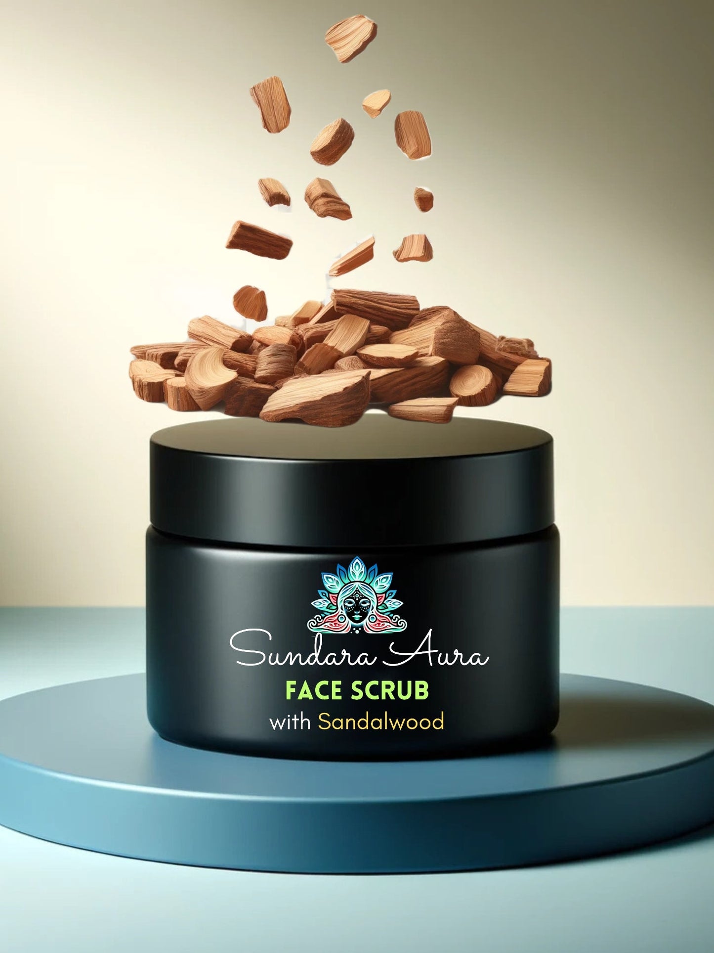 Sandalwood Face Scrub for Exfoliating Face & Body - Sundara Aura